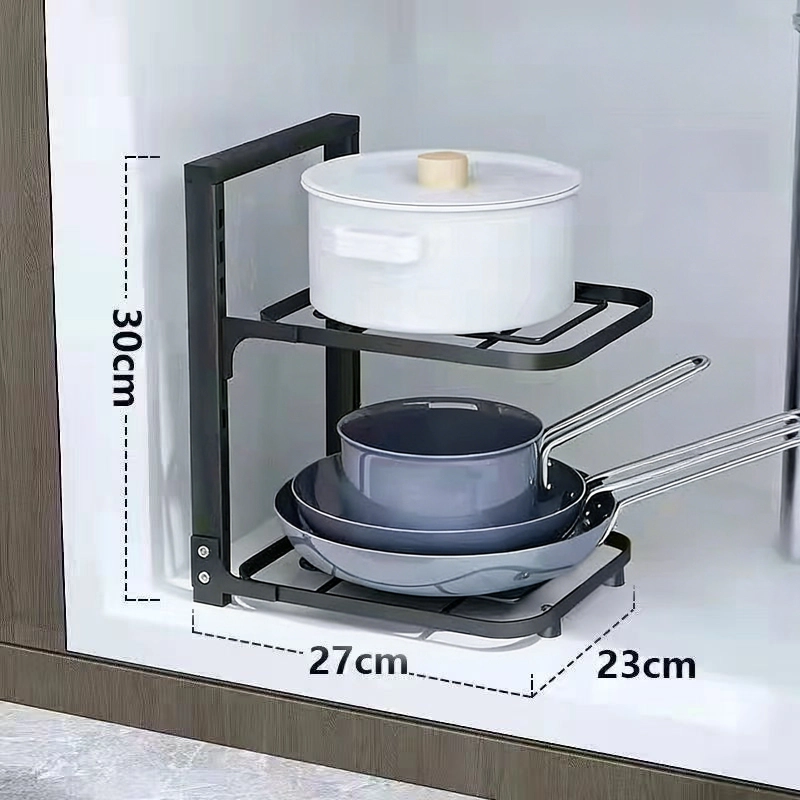 Under-sink multi-layer pot and pan storage rack